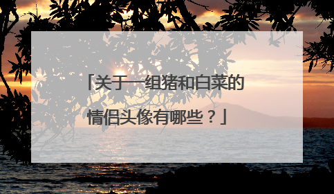 关于一组猪和白菜的情侣头像有哪些?