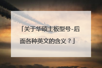 关于华硕主板型号-后面各种英文的含义?