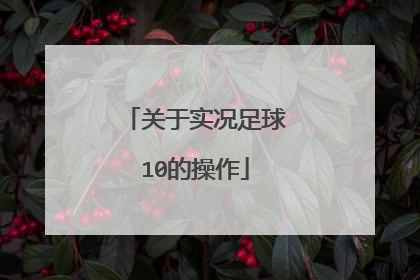 关于实况足球10的操作