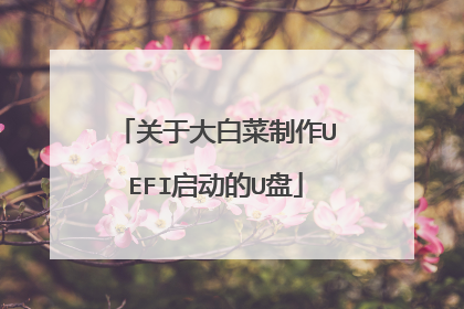 关于大白菜制作UEFI启动的U盘