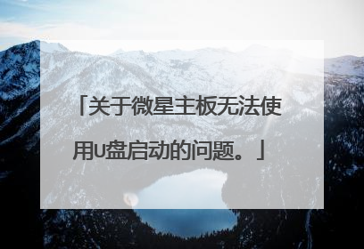 关于微星主板无法使用U盘启动的问题。