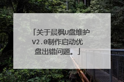 关于晨枫U盘维护V2.0制作启动优盘出错问题。