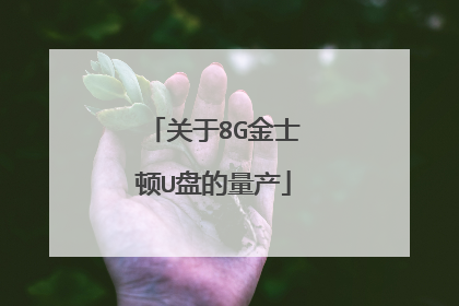 关于8G金士顿U盘的量产