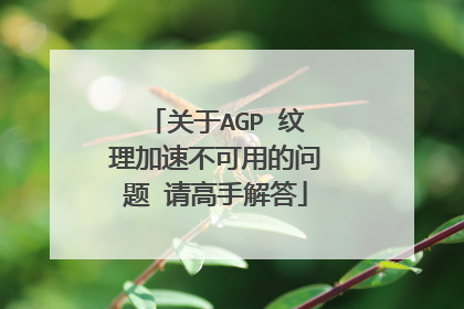 关于AGP 纹理加速不可用的问题 请高手解答