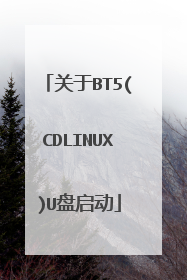 关于BT5(CDLINUX)U盘启动