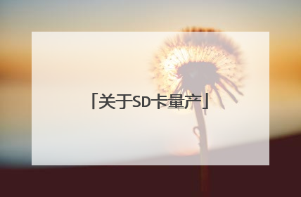 关于SD卡量产