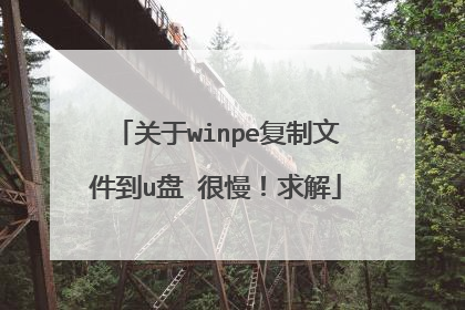 关于winpe复制文件到u盘 很慢!求解