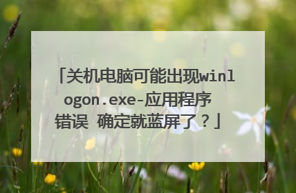 关机电脑可能出现winlogon.exe-应用程序错误 确定就蓝屏了?