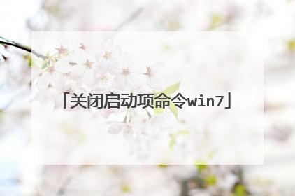 关闭启动项命令win7