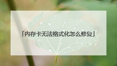 内存卡无法格式化怎么修复