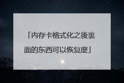 内存卡格式化之後裏面的东西可以恢复麽