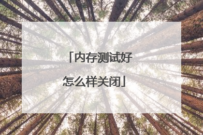 内存测试好怎么样关闭
