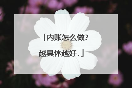 内账怎么做?越具体越好.