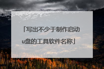 写出不少于制作启动u盘的工具软件名称