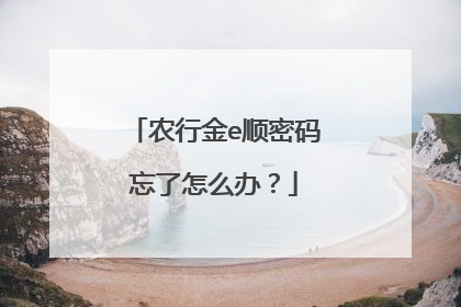 农行金e顺密码忘了怎么办?