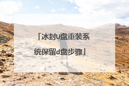 冰封U盘重装系统保留d盘步骤