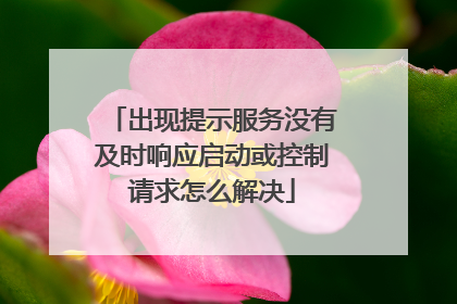 出现提示服务没有及时响应启动或控制请求怎么解决