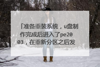 准备重装系统，u盘制作完成后进入了pe2003，在重新分区之后发现没有下载镜像，现在原来系统也没有