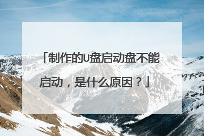 制作的U盘启动盘不能启动,是什么原因?