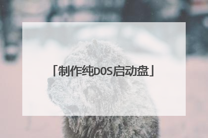 制作纯DOS启动盘