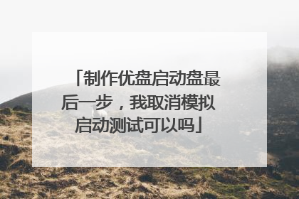 制作优盘启动盘最后一步,我取消模拟启动测试可以吗