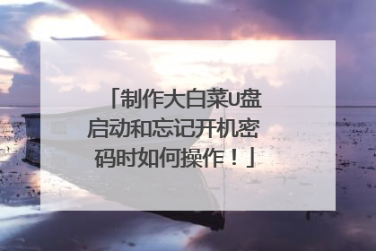 制作大白菜U盘启动和忘记开机密码时如何操作！