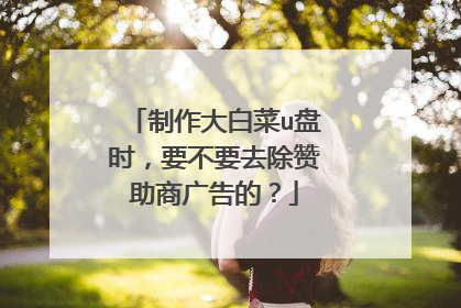 制作大白菜u盘时，要不要去除赞助商广告的？