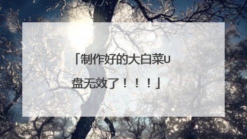 制作好的大白菜U盘无效了!!!