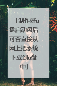 制作好u盘启动盘后可否直接从网上把系统下载到u盘中