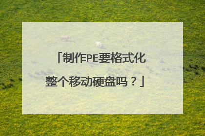 制作PE要格式化整个移动硬盘吗？