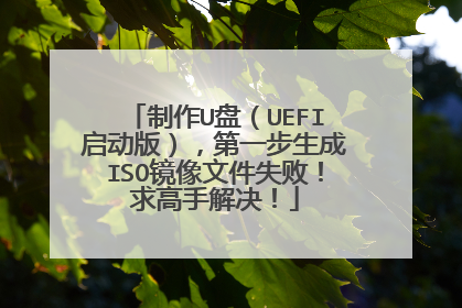 制作U盘(UEFI启动版),第一步生成ISO镜像文件失败!求高手解决!