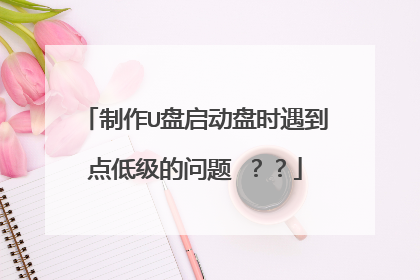 制作U盘启动盘时遇到点低级的问题 ？？