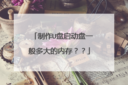 制作U盘启动盘一般多大的内存？？