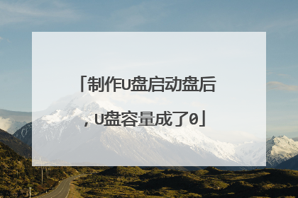 制作U盘启动盘后,U盘容量成了0