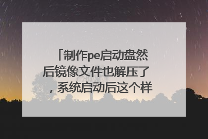 制作pe启动盘然后镜像文件也解压了，系统启动后这个样子应该怎么办