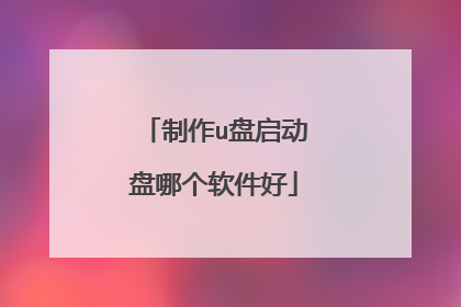 制作u盘启动盘哪个软件好