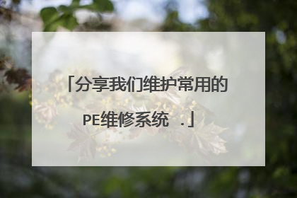 分享我们维护常用的PE维修系统 .
