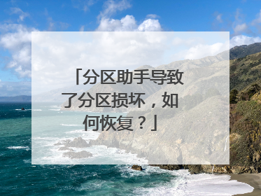 分区助手导致了分区损坏,如何恢复?