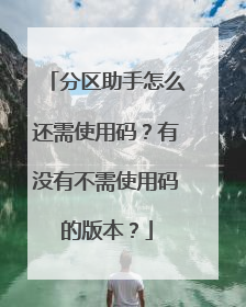 分区助手怎么还需使用码?有没有不需使用码的版本?