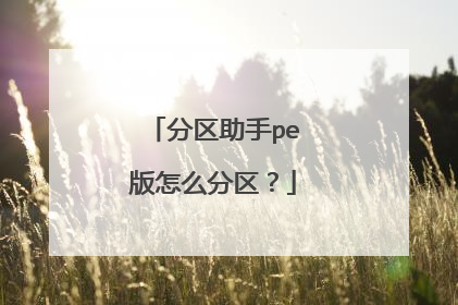 分区助手pe版怎么分区?