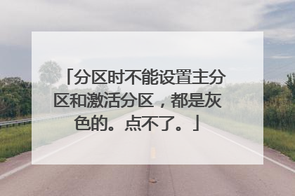 分区时不能设置主分区和激活分区,都是灰色的。点不了。
