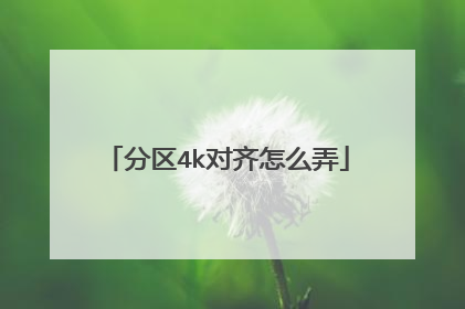 分区4k对齐怎么弄