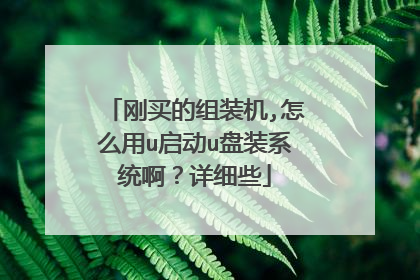 刚买的组装机,怎么用u启动u盘装系统啊?详细些