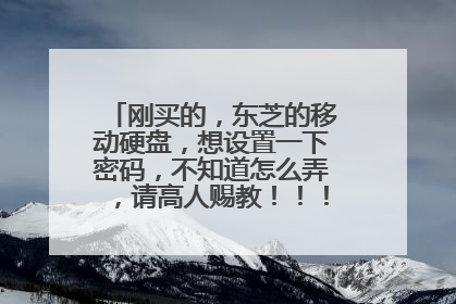 刚买的,东芝的移动硬盘,想设置一下密码,不知道怎么弄,请高人赐教!!!不胜感激!!!