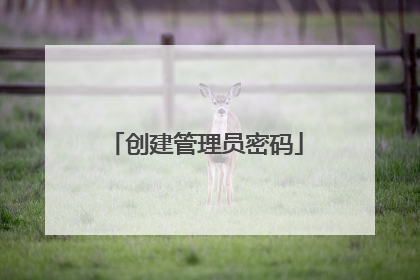 创建管理员密码