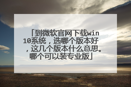 到微软官网下载win10系统,选哪个版本好,这几个版本什么意思。哪个可以装专业版
