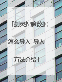 剑灵捏脸数据怎么导入 导入方法介绍