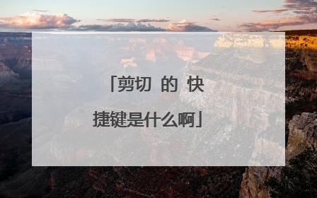 剪切 的 快捷键是什么啊