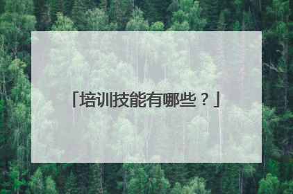 培训技能有哪些?