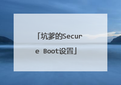 坑爹的Secure Boot设置
